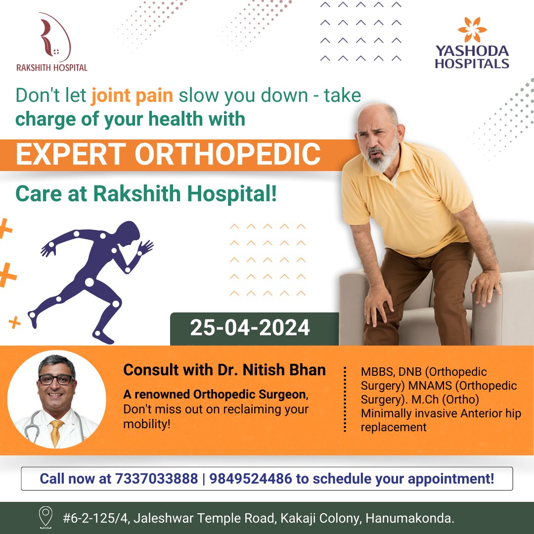 🔹 Embrace a life free from joint pain! 🔹

🏥 Discover top-notch Orthopedic Care at Rakshith Hospital! 🏥

#OrthopedicCare #RakshithHospital #ExpertOrthopedic #BoneHealth #OrthopedicSurgery #HealthyJoints #OrthopedicSpecialist #OrthopedicTreatment #OrthopedicClinic