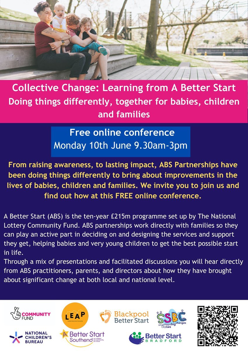 ncbtweets's tweet photo. Free online event! Join the #ABetterStart partnerships on 10 June for @TNLComFund’s annual conference sharing learning on approaches to ‘Collective Change’ to improve early years support for babies, young children &amp; families.
Book now at: https://t.co/4sHupjR7ud https://t.co/2ttAIxhYT8