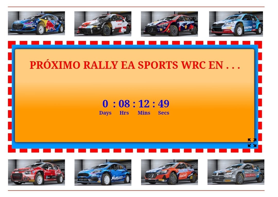 Hoy se disputará el siguiente Rally del campeonato Ea Sports Wrc con la categoria Wrc 2, rally distinto al que se corrió ayer con la categoria Wrc.

Mucha suerte a todos los pilotos participantes.