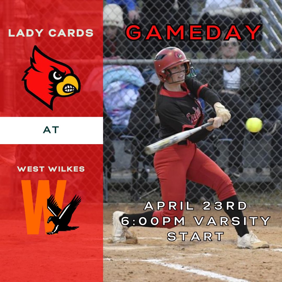 Good luck to @ESH_Softball as they travel to West Wilkes for a FH2A contest. Game begins at 6pm. Go Cards!