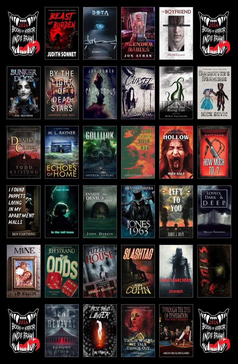 The 2024 Books of Horror Indie Brawl is on! I'm honored to have my novel Cadaverous in the Brawl. How many of these have you read? My first round matchup is against This Is Where We Talk Things Out by Caitlin Marceau. It's not gonna be easy because her book is so good!