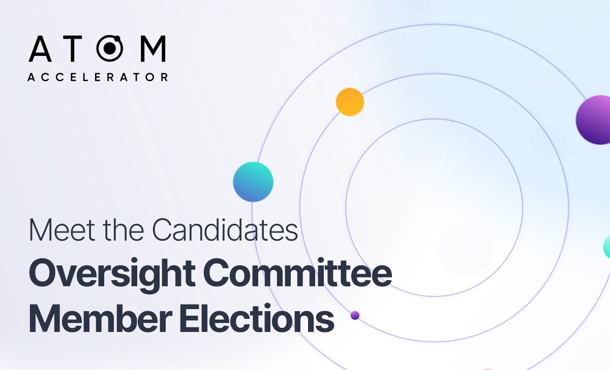 ATOMAccelerator's tweet image. Meet the three candidates for our Community-Elected Oversight Member:
 - Matt Brown
 - Clyde Carver
 - Grace (Cosmos Nanny)

Learn more about them and ask questions directly to the candidates 👇
forum.cosmos.network/t/community-ov…
