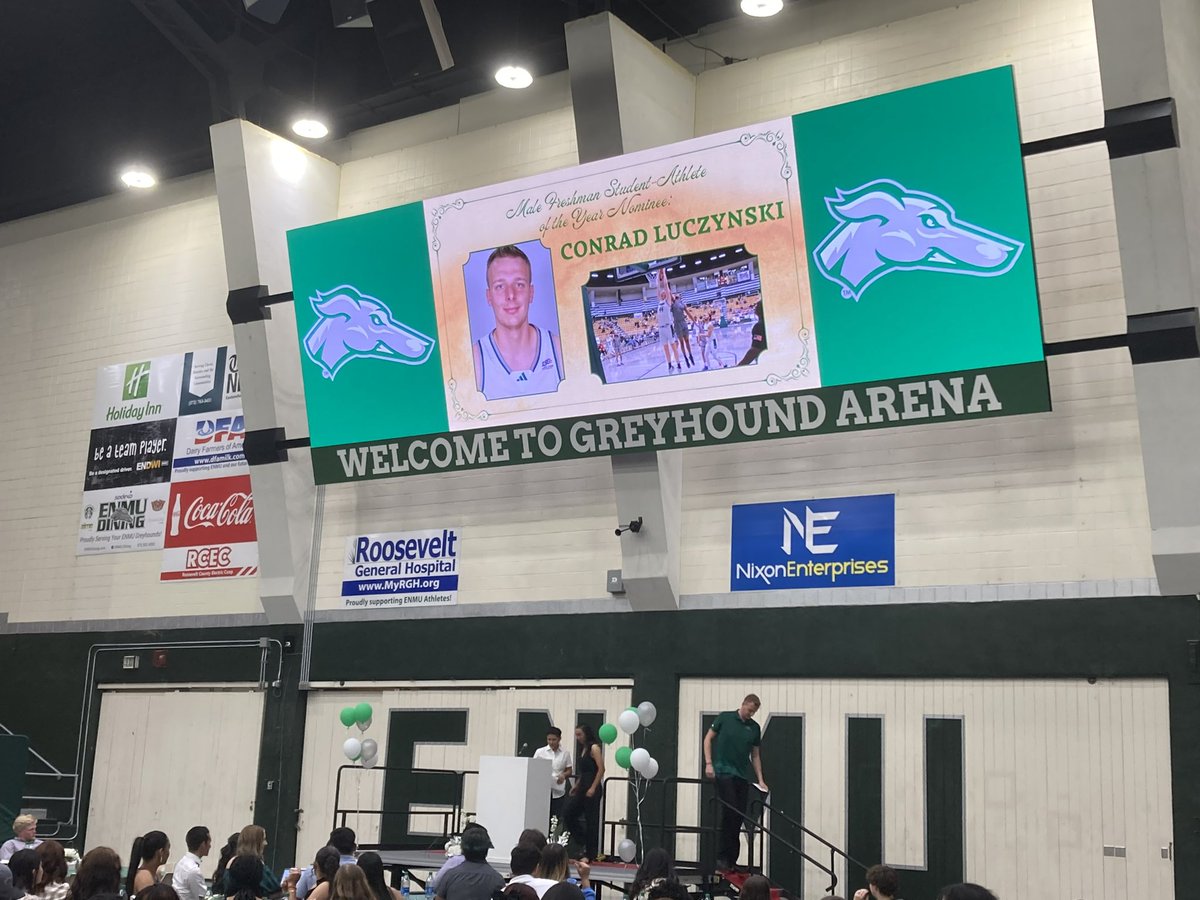 Congratulations to <a href="/enmubasketball/">Eastern New Mexico University Men's Basketball</a> on all of the awards last night!

Conrad Luczynski-ENMU Freshman of the Year
Jose Murillo- ENMU Sophomore of the Year
Greg Johnson- ENMU Senior of the Year
Lyron Bennett- ENMU Play of the Year