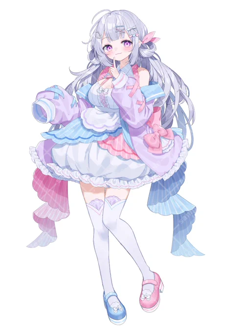 【 お仕事告知 】 湯ノ宮 さゆ様 の立ち絵イラストを制作させていただきました。 お衣装のデザインもさせていただいています! よろしくお願いします!
