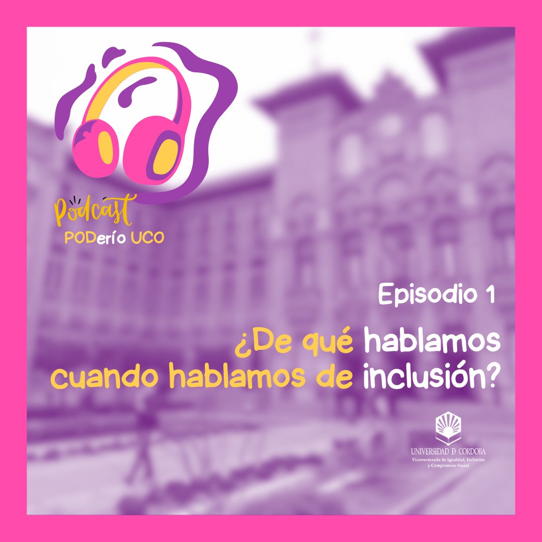 UNEI_uco's tweet photo. Hoy desde el Vicerrectorado de Igualdad, Inclusión y Compromiso Social de @univcordoba lanzamos el podcast #PODerioUCO. Y qué mejor manera de iniciarlo que hablando sobre el Diagnóstico de Inclusión que se ha presentado esta mañana.
🎧 https://t.co/R3gcpTAlSI https://t.co/F4QZniLaqQ