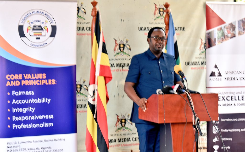 UHRC_UGANDA's tweet photo. We, together with the @SectorUganda , have held a Joint Press Conference to flag off commemoration activities for the World Press Freedom Day (WPFD). Hon @ckaheru represented @ChairpersonUhrc Hon. Mariam Wangadya and the Coordinator Dr. George William Lugalambi represented the Sector. The WPFD will be commemorated on May 3, 2024 under the theme: A Press for the Planet: Journalism in the face of the Environmental Crisis." The other partners include; @ACME_Africa @MediaCouncilUg @MFAUganda @HRNJUganda @IMChallengeug
Uganda Editors’ Guild, Uganda National Academy of Sciences, Health Journalists Network Uganda,  International Training Programme, Northern Uganda Media Club, Elgon Journalists’ Association, Umbrella for Journalists Kasese, and Teso Journalists for Community Empowerment. 
@lo_apitta @shifrahl @SimeoNsubuga @BKamadi @RSsekindi @IdaNakiganda @RoseMKemi @amayoroseline2 @Crystalsarah29 @JulietLogose
