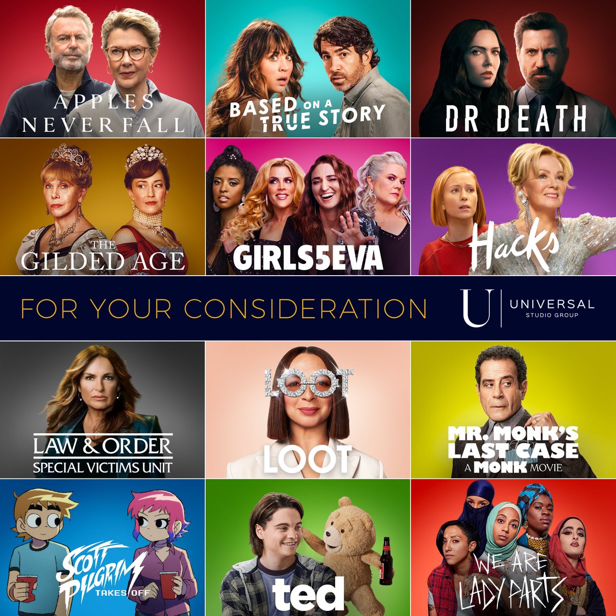 alisonmathers's tweet photo. Awards Season! Our stories are undeniably Universal. #FYC in all eligible categories, we are Universal Studio Group. 

#FYCUSG #ThisIsMyAwardSeason https://t.co/Md7BIB1Ryl