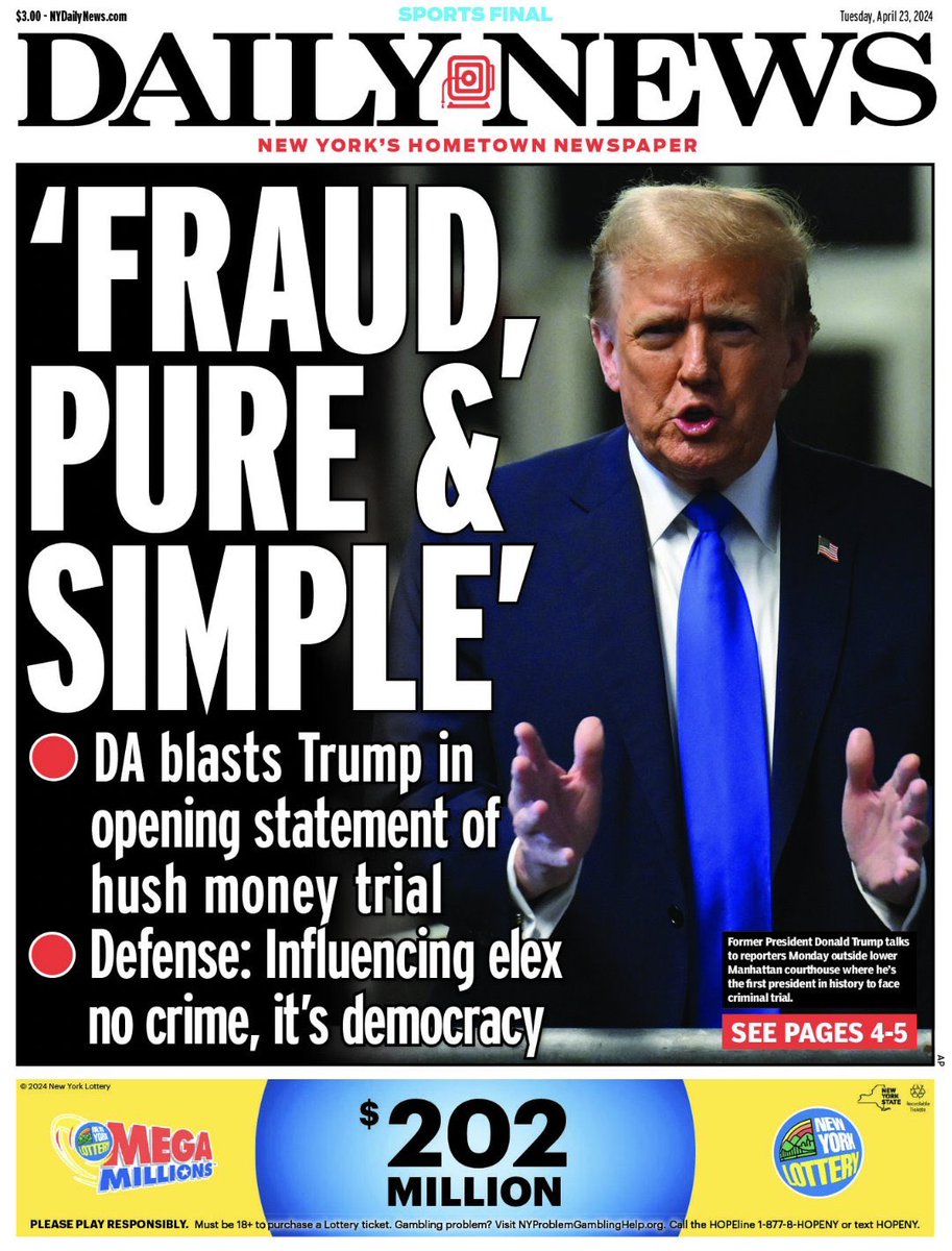 The New York Daily News this morning