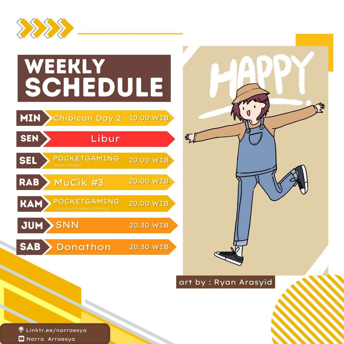 narraesya's tweet photo. Schedule lagi setelah Chibicon. 🥺
Narra comeback setelah enak rebahan di kampung. HAHAHAHAHA. Apakah disini ada yang kangen Narra? ヾ(〃^∇^)ノ
#Narraesya #Hamdalah #schedule #vtuber #VtuberID https://t.co/MLgCQQQzm6