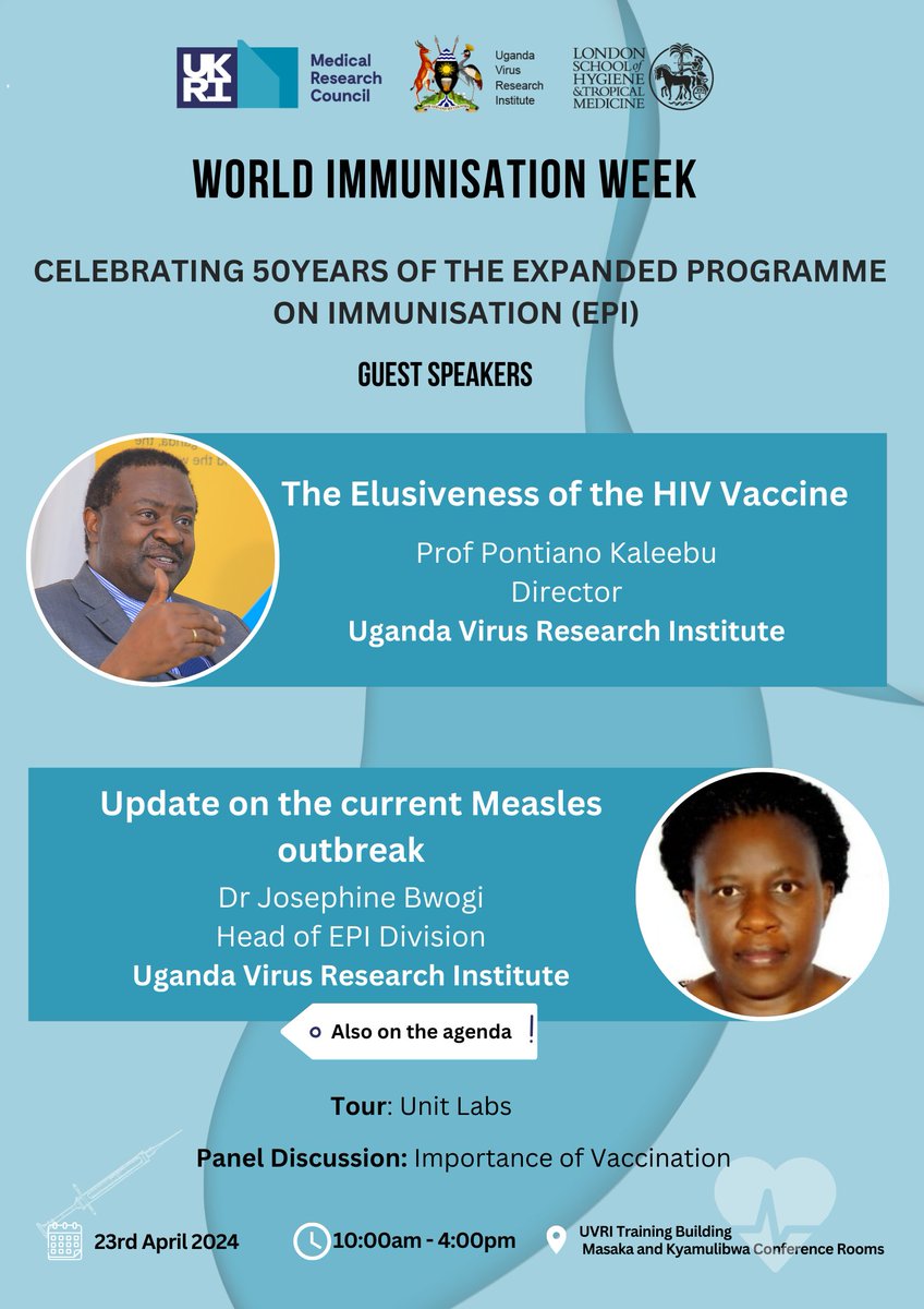 Dr. Josephine Bwogi, Head of EPI Division at Uganda Virus Research Institute also provided an update on the current Measles outbreak.
Vaccine Research Theme: Optimising vaccines and their health benefits for Africa and globally.

#VaccinesWork