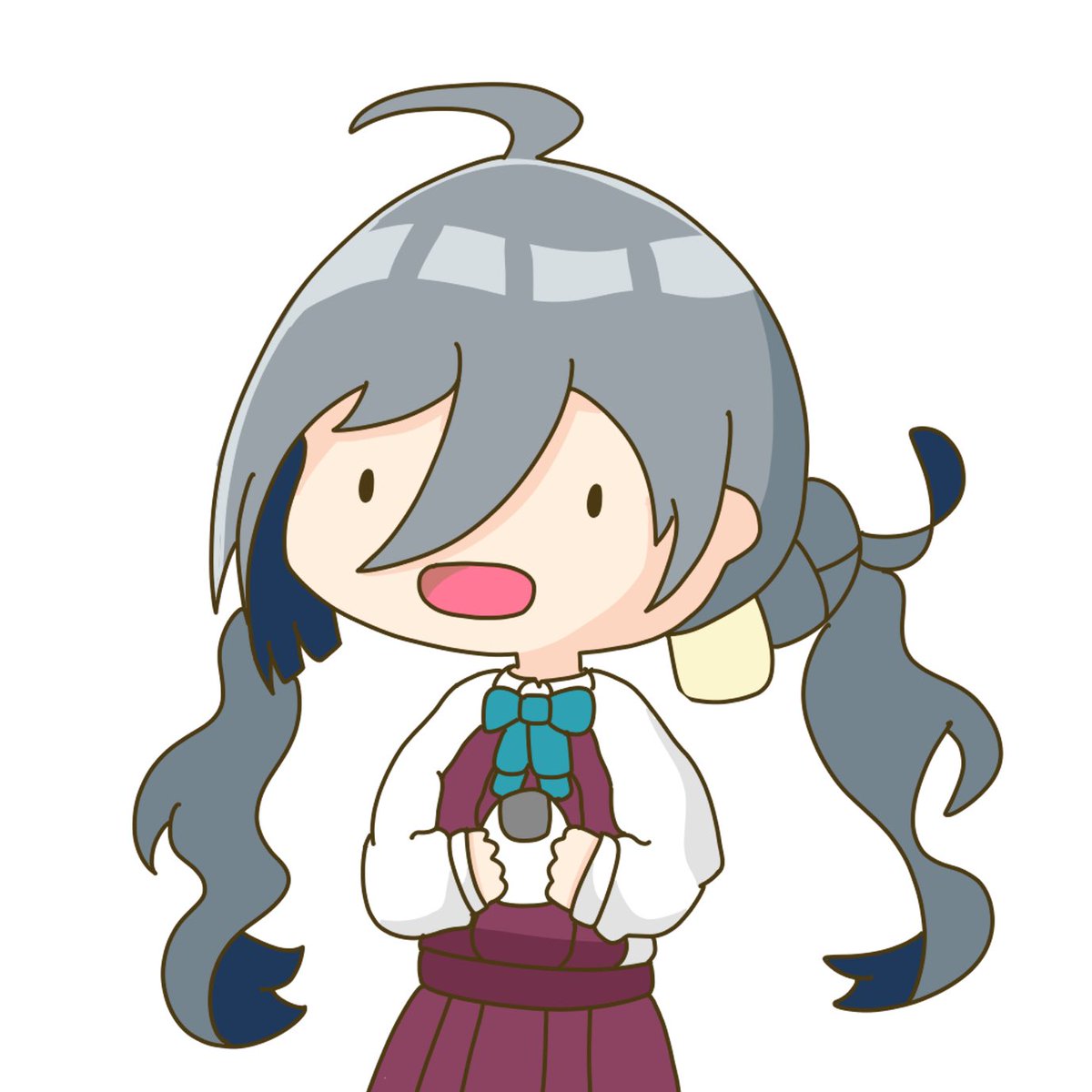 kiyoshimo (kancolle) 1girl solo long hair simple background shirt white background hair between eyes  illustration images