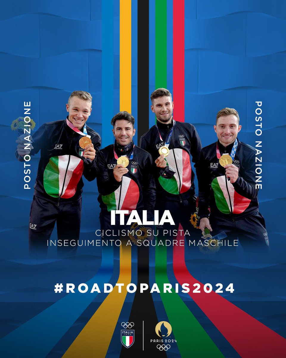 UN ORO DA DIFENDERE! 💪✨

I nostri campioni olimpici dell’inseguimento a squadre di ciclismo su pista a #Tokyo2020 conquistano il posto nazione di specialità anche per #Paris2024! 🇫🇷🚴‍♂️

👉 bit.ly/3QdV4aK

#ItaliaTeam @Olympics @paris2024 #RoadToParis2024 @Federciclismo