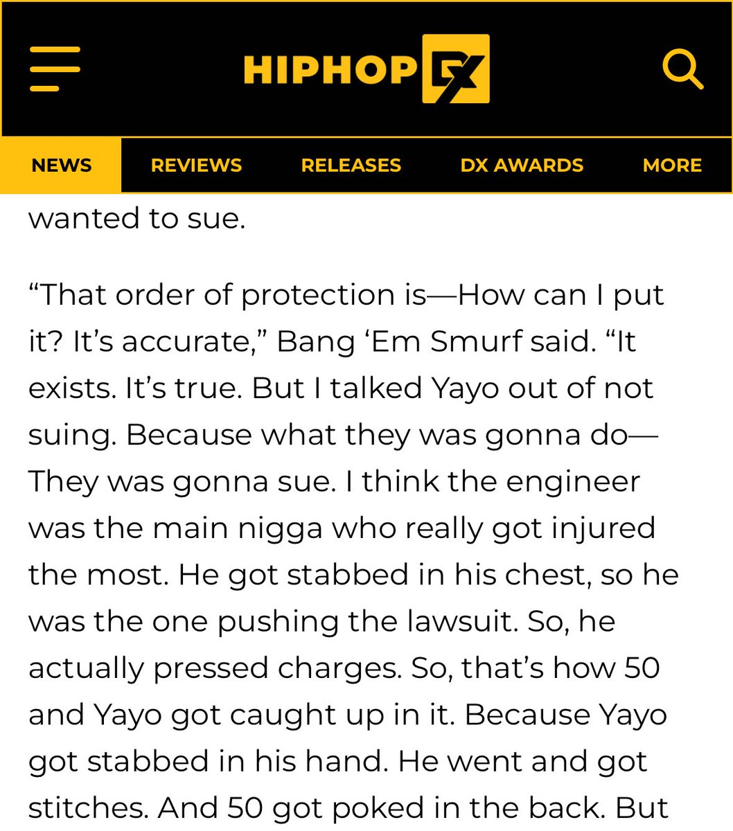 Nice cropping skills buddy. The engineer pressed charges and pushed the lawsuit. 50 and Yayo got caught up in it due to the engineer filing it.