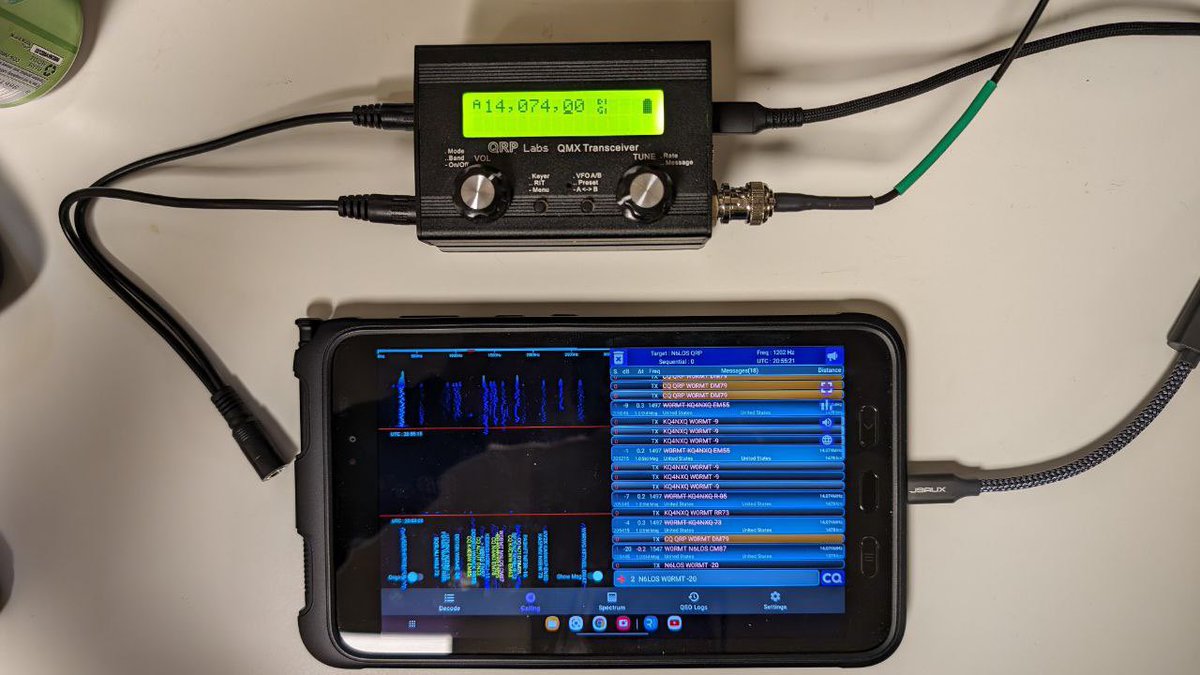 Quite possibly the lightest you can go for FT8 in the field! Here’s W0RMT’s portable digi mode setup. QRPLabs QMX & FT8CN software. #hamradio #ParkerRadio