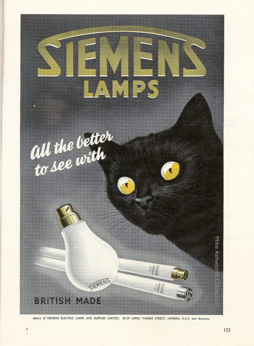 If truth be told - I've always found the cat on this 1950 Siemens lamp advert a wee bit scary so for #SomethingScary from my collections for #Archive30 this it it @ARAScot ! #cat

flic.kr/p/9b29p4