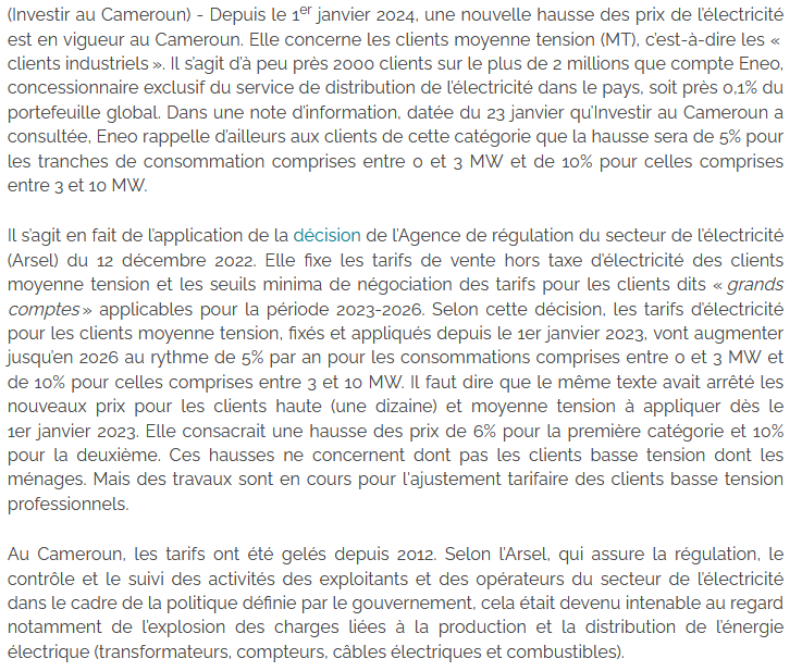 jtchoufang's tweet photo. @madibaOlivier Il s'agit d'une deuxième séquence motivée par la décision de l'#ARSEL, qui suit une première séquence activée il y a un an.
Ces deux articles publiés en février dernier par @InvestCameroun et par @EcoMatin_CMR en parlent... https://t.co/htA0jeYxvo