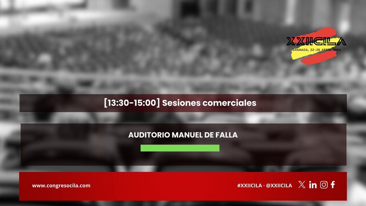 🗓️ Entre las 13:30 y las 15:00 en el Auditorio Manuel de Falla podéis asistir a un bloque de sesiones comerciales. En esta ocasión, escucharemos a representantes de #GarcíaMonteiro ow.ly/Gae550RkTZv

Programa completo en 👉 ow.ly/VSgp50RkTZw