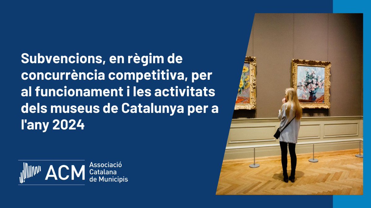 📣 Noves subvencions d'interès per als ens locals 🎨 Subvencions per al funcionament i les activitats dels museus de Catalunya ℹ acm.cat/juridic/convoc…