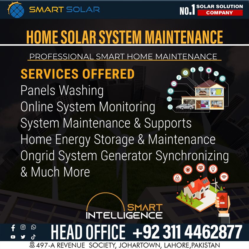 Smart Solar offered services for our valued customers
#ChooseSolar #SMARTSOLAR
For more details please contact 0311-4011444
#SmartSolar #Solar #SolarPanels #SolarBatteries #SolarInverters #SolarInstallation #SolarAC