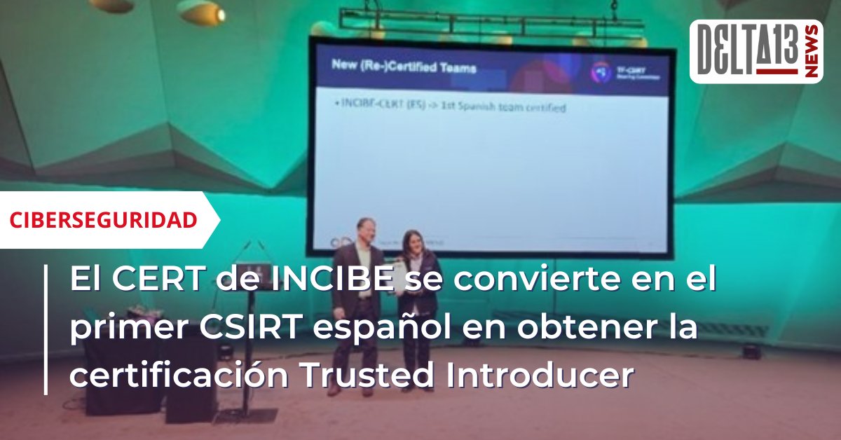 . @incibe, el centro de respuesta ante incidentes de ciberseguridad español ha obtenido la certificación del foro europeo Trusted Introducer, convirtiéndose en el primer CSIRT certificado en España
🔗 delta13news.com/el-cert-de-inc…
#Ciberseguridad #INCIBECERT #CSIRT #SeguridadDigital