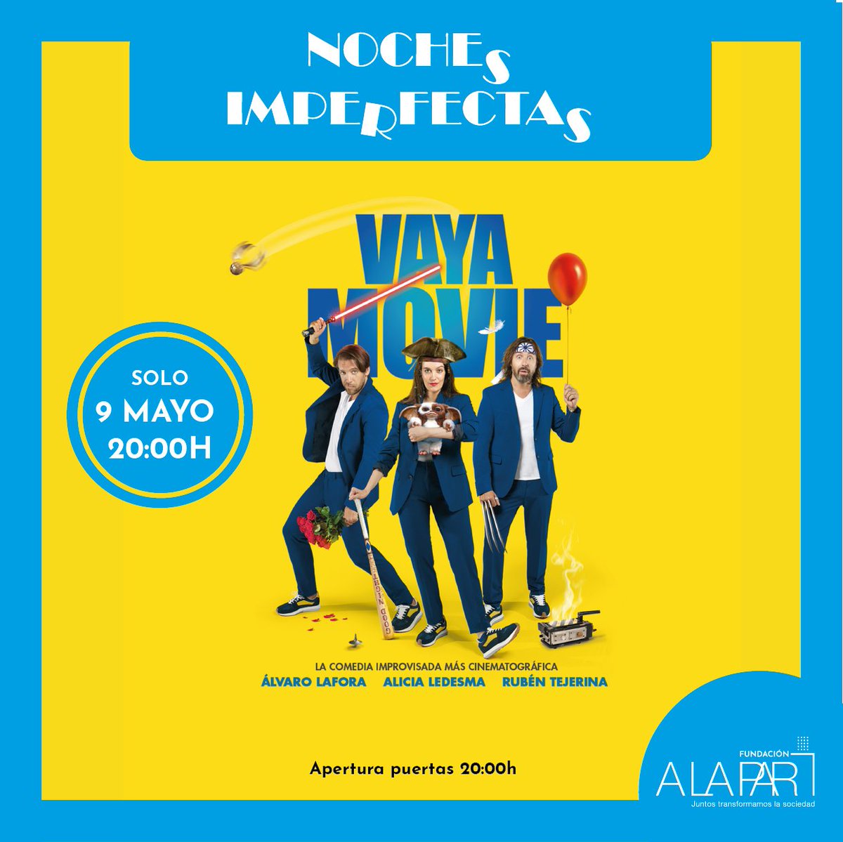 El 9 de mayo en nuestra carpa de circo celebraremos una “función irreverente e imperfecta” de la mano de Vaya Movie. 🎪 20:00 h. 🎪 C/Monasterio de las Huelgas 15, Madrid. Una noche diferente en un ambiente solidario. ¡Te esperamos! Compra tus entradas👉 giglon.es