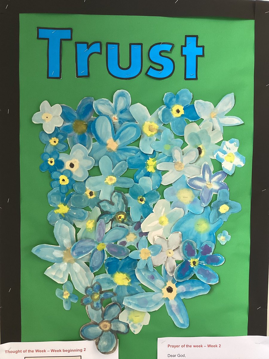 Our Christian value this half term is Trust. We spent time considering what it means to trust someone and also about the relationship between truth and trust. We then painted a forget me not, which is a symbol of trust and also of @alzheimerssoc. @LDBSLAT