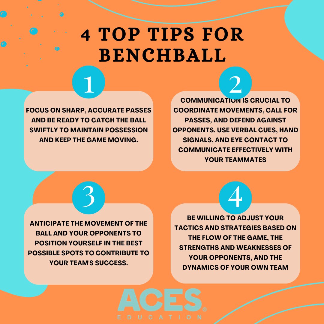 ACESport_UK's tweet photo. It’s TopTip Tuesday!⭐️ check out todays 4 top tips for benchball🏃♂️🥇 #benchball #physicaleducation #toptiptuesday https://t.co/XwCWAK7dcg