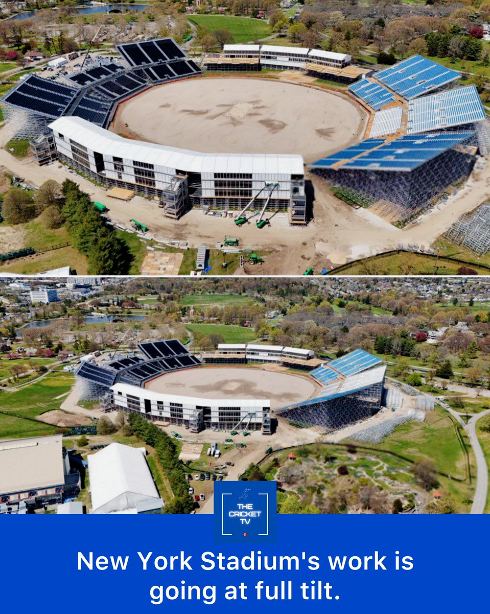 New York Stadium's work is going at full tilt.👌🔥

- The India vs Pakistan match in the 2024 T20 World Cup will take place here. 🇮🇳🇵🇰

#INDvPAK #INDvsPAK #T20WorldCup #T20WorldCup2024