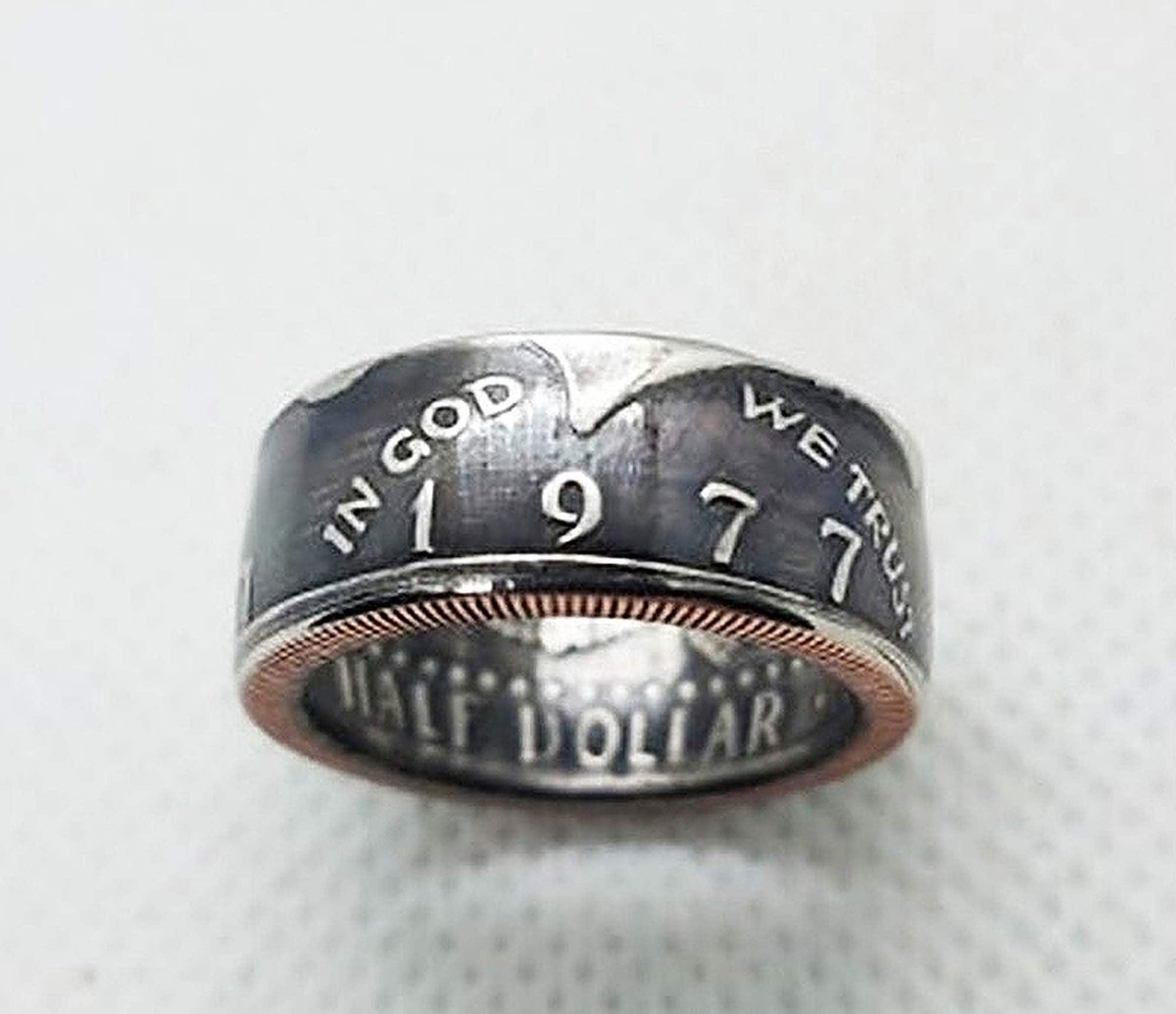 1977 JFK Half Dollar Coin Ring cjringsnthings.com/coin-ring-1977… #JFK #Half #Dollar #coin #ring #CJRingsNThings #giftforhim #giftforher #anniversarygift #Birthday #mothersdaygift