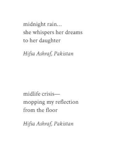 Glad to be included in the latest issue of #FemkuMag. Thanks Rowan Beckett and Vandana Parashar. #haiku #micropoetry #femkumag