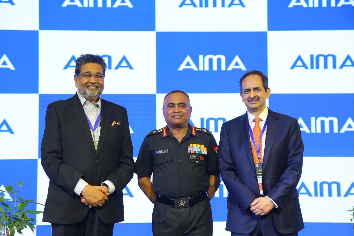 General Manoj Pande #COAS delivered the Keynote Address at AIMA’s 9th National Leadership Conclave on ‘Hard Power – Modernising Forces Through Self Reliance’. #COAS highlighted the transformative initiatives underway in the #IndianArmy for building a self-reliant, tech-enabled &