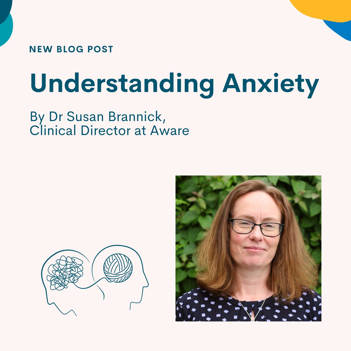Anxiety is a commonly used term today but what exactly is it? Our most recent blog from our Clinical Director, Dr Susan Brannick, explores how we can understand and cope with anxiety 👉 aware.ie/understanding-…
