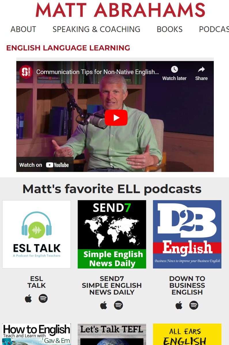 SEND7podcast's tweet photo. We are extremely happy to see that @abrahams_matt has added Simple English News Daily as one of his favourite podcasts for English language learners! Matt hosts the massively successful Think Fast, Talk Smart podcast @tftsthepod
#EFL #TEFL #IELTS https://t.co/rT4HHbkHNI