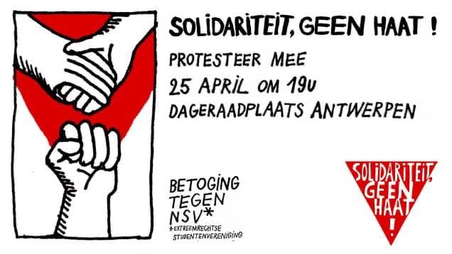 Donderdag organiseert de extreemrechtse studentenclub NSV een haatmars door Antwerpen. Racisme, haat & discriminatie horen niet thuis in onze stad! Daarom organiseren we een tegenbetoging. We tonen dat er een alternatief van solidariteit bestaat tegenover haat en verdeeldheid. ❤️