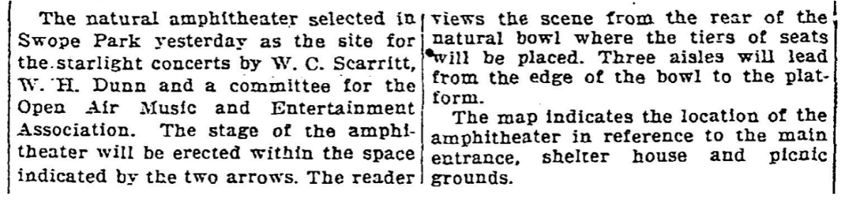 KansasCity100's tweet photo. A place in #SwopePark has been designated for an amphitheater to hold Starlight concerts. https://t.co/oiHaLP8VRP