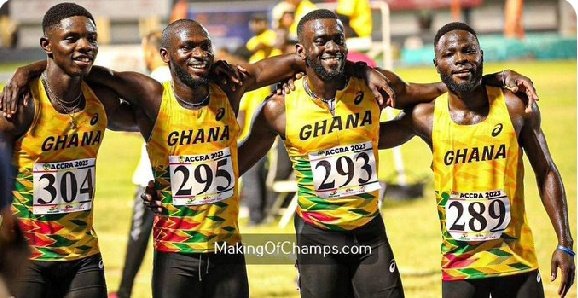 Team Ghana for the Bahamas relays. Joseph Paul AMOAH Benjamin AZAMATI Isaac BOTSIO Ibrahim FUSEINI Edwin Kwabla GADAYI