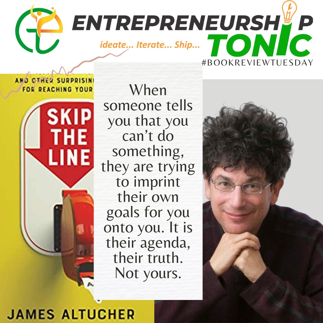 EntrepTonic's tweet photo. "Skip The Line" by James Altucher, isn't just another self-help guide; it's a potent and practical weapon for hacking the traditional paths to success.
#EntrepreneurshipTonic
#BookReviewTuesday
#KnowledgeSeries https://t.co/poMSPoEvb2