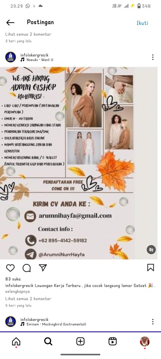 ASuffiana28823's tweet photo. ❗PENIPUAN❗
Hati hati buat kalian semua yang lg cari kerja, kemarin ak nemuin postingan info loker ini di instagram daerahku karena ak emang niat nyari kerja akhirnya ak apply lewat email, dan akhirnya dibales akhirnya komunikasi by tele dan saat itu juga disuruh ngerjain tugas" https://t.co/NHbLLbsy1i