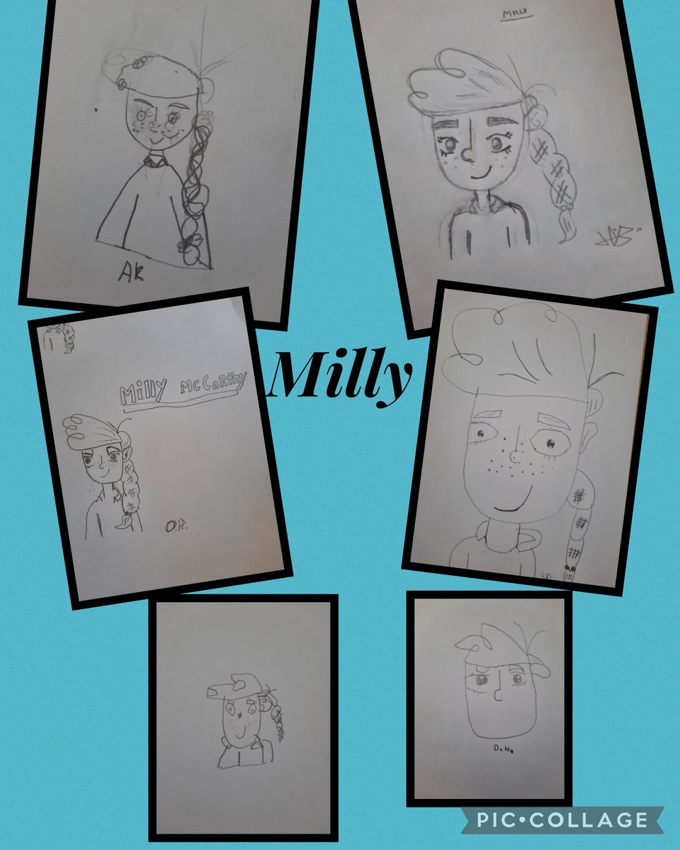 Our drawings of 'Milly McCarthy' Thanks to illustrator @KarenHarte for showing us how to draw this character. @leonaforde1 @HalfwayUpBooks @sarahwebbishere