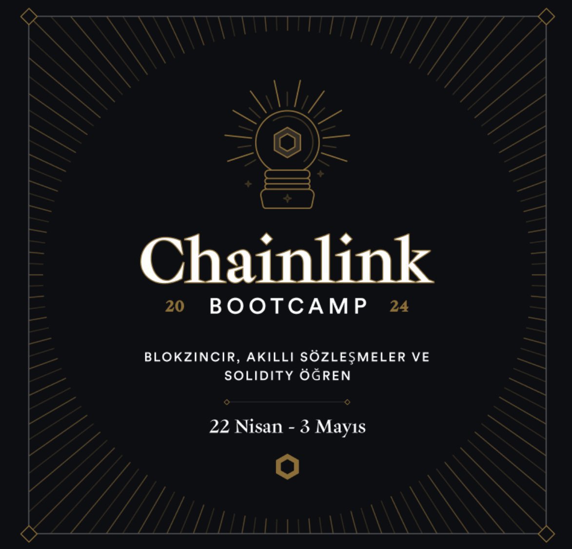 Selamlar arkadaşlar bugün Chainlink Türkçe Bootcamp derslerimizin 2. Günündeyiz. Akşam 20.00-22.00 saatleri arasında Solidity’nin temellerini birlikte inşa edeceğiz. Yorumlarda başlangıç seviye Solidity ile ilgili sorularınızı sorabilirsiniz yayında cevaplandıracağız. Yayında