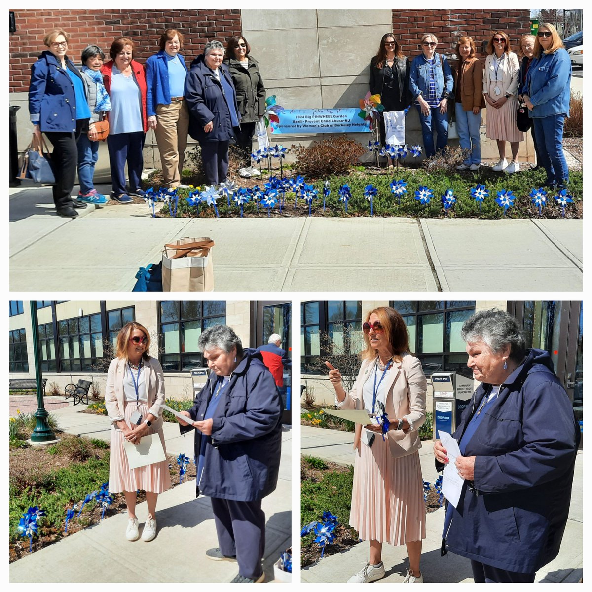 The Woman's Club of Berkeley Heights participated in our annual Pinwheels for Prevention campaign. Mayor Angie Devanney of Berkeley Heights Township, Union County, NJ presented a Proclamation for Child Abuse Prevention Month. Pinwheels were 'planted' and are on display all month.