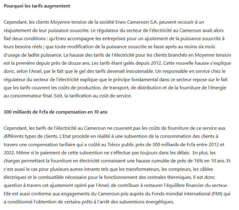 jtchoufang's tweet photo. @madibaOlivier Il s'agit d'une deuxième séquence motivée par la décision de l'#ARSEL, qui suit une première séquence activée il y a un an.
Ces deux articles publiés en février dernier par @InvestCameroun et par @EcoMatin_CMR en parlent... https://t.co/htA0jeYxvo
