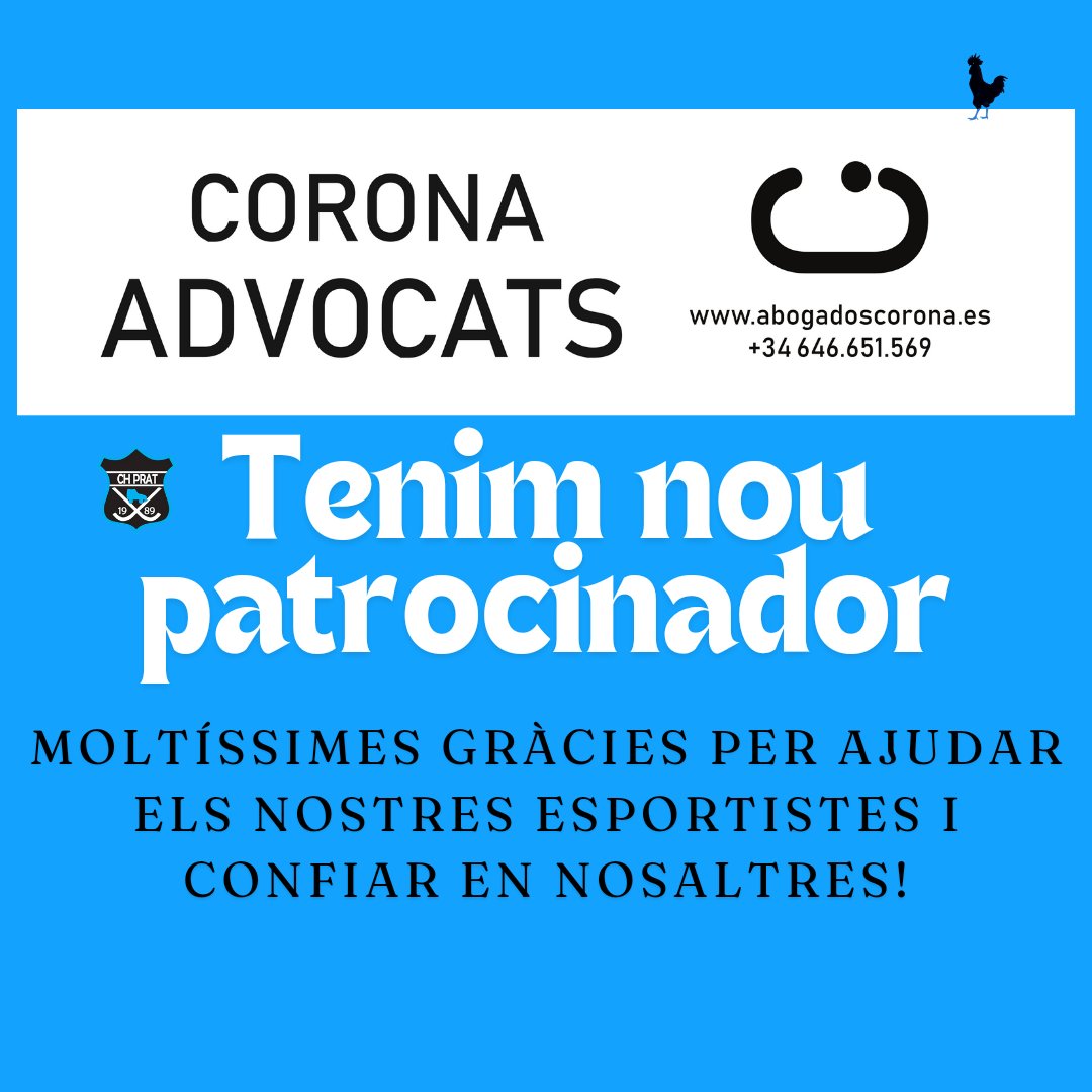 Tenim la sort de poder anunciar un nou patrocinador pel nostre club que ens permetrà continuar creixent com entitat esportiva, volem agrair el suport al nostre esport i els nostres esportistes a Corona Advocats i esperem poder col·laborar plegats durant molts anys!
Moltes Gràcies