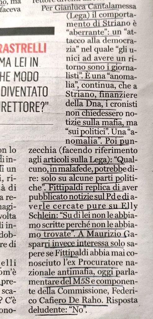 Quello che sorprendono non sono le risposte ma le domande fatte ad @emifittipaldi in commissione #antimafia dai deputati di destra: in che modo è diventato direttore? @antoniomassari