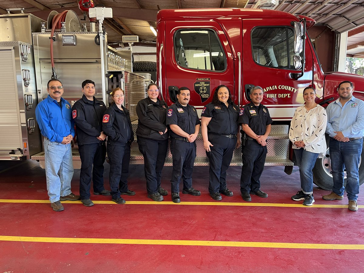 .@usibwc Middle Rio Grande Regional Manager Mario Gomez, Falcon Area Operations Manager Jesus Guerra and Chief of Operations & Maintenance Xochitl Aranda met with Zapata County Judge Joe Rathmell & Assistant Fire Chief Gabriela Gonzalez to talk about projects on the Rio Grande.