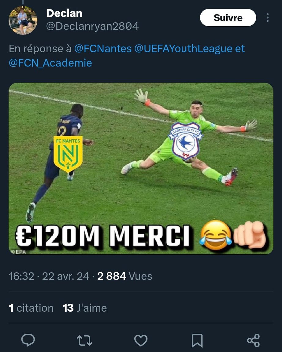 _BePessi's tweet image. RAID A VENIR🚨

🎯 Cible : @/CardiffCityFC

🗓️ Date : Vendredi 

🕘 Heure : 20h00

📌Motifs : Demande 120M a Nantes indignement + leurs supporters se moquent de nous 

⚔️ Objectif : 15k Min + Le TT Avec #FvckCardiff

Je vous invite à retweeter, on doit être nombreux pour ce raid