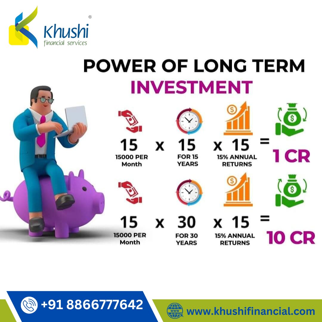 Are you thinking about your #Financial Future? Long-term investing offers a wealth of benefits that can help you achieve your goals and secure your #financialfreedom
Contact us:-
 +91 8866777642 /+91 9375704090
khushifinancial.com
#longterminvestment #khushifinancialservices