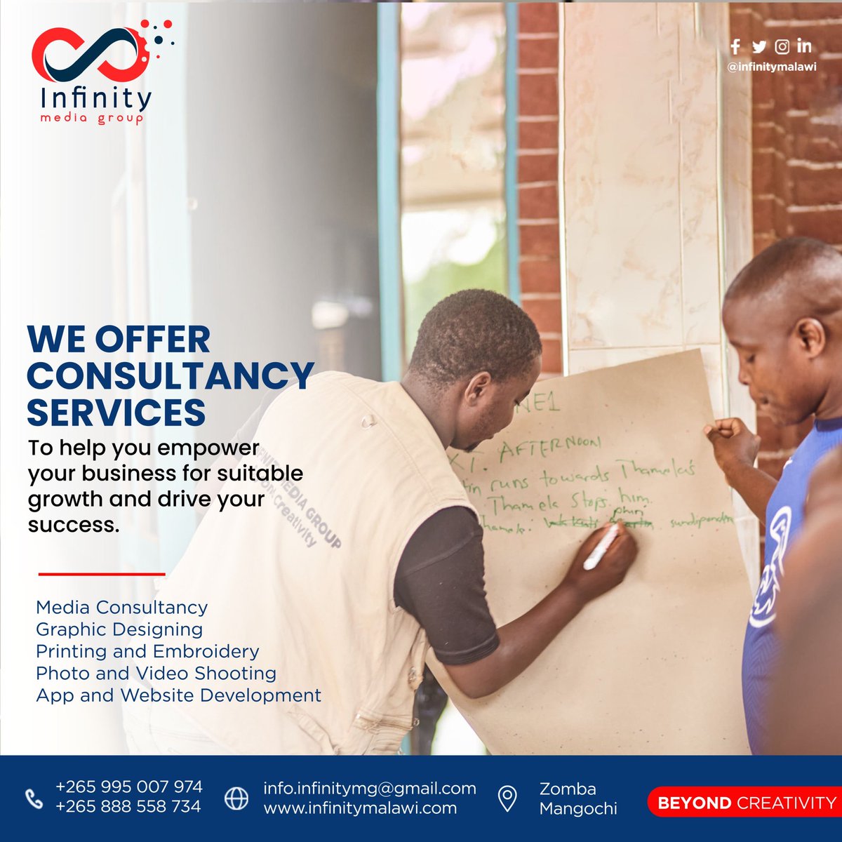 infinitymalawi's tweet photo. We offer Media Consultancy Services to help your organization grow! 
#MediasetInfinity 
#MarketTrends 
#MarketingDigital https://t.co/ktgSB0ekYq