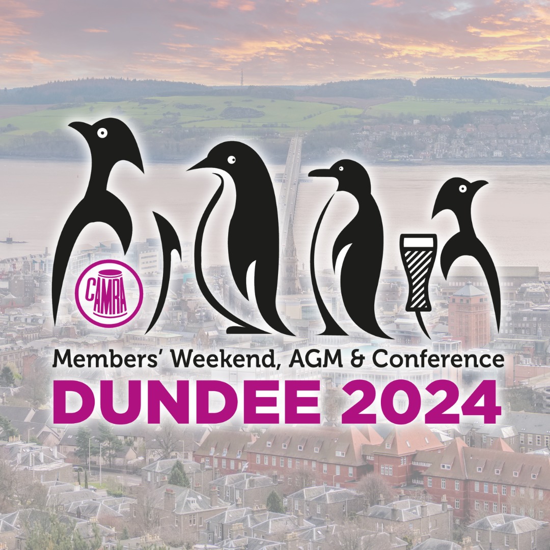 Who's heading to Dundee for the CAMRA AGM this weekend? We'll be there! So if you see us around Caird Hall (volunteering on the bar on Fri!) or exploring Dundee's & Broughty Ferry's many pubs, be sure to say hi! We'd love to meet you & put names to faces. Cheers, Kenny & Jenny