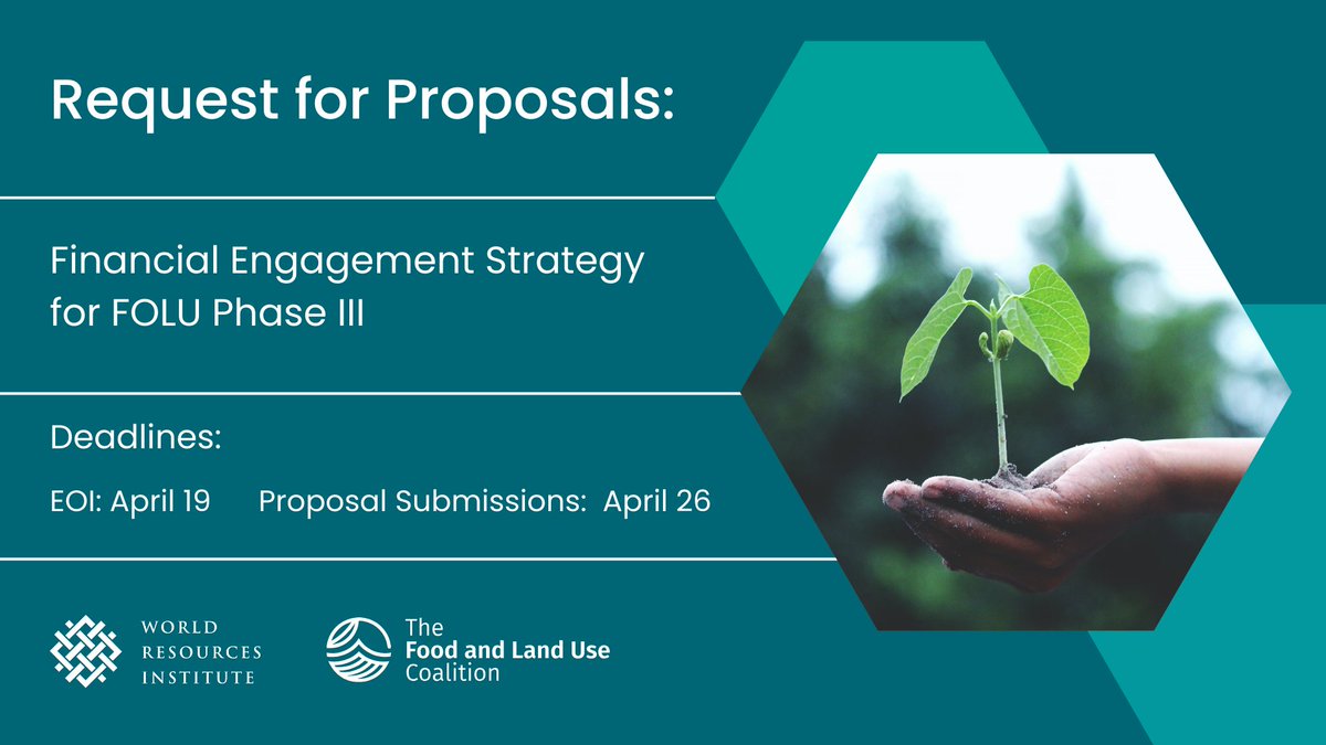 🚨 Closing soon! We're on the lookout for a development finance specialist to support us in scaling concessional & private finance for #FoodSystems transformation, covering both mitigation & adaptation needs. Submit your proposal by April 26 👇 files.wri.org/d8/s3fs-public…